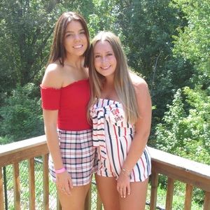 Strapless, front tie romper !!!